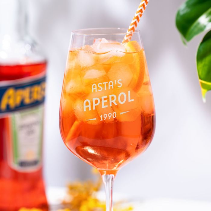 Personligt Aperol-glas med årstal